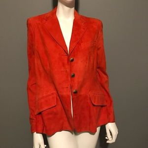 Ralph Lauren Red Suede Blazer sz 10
